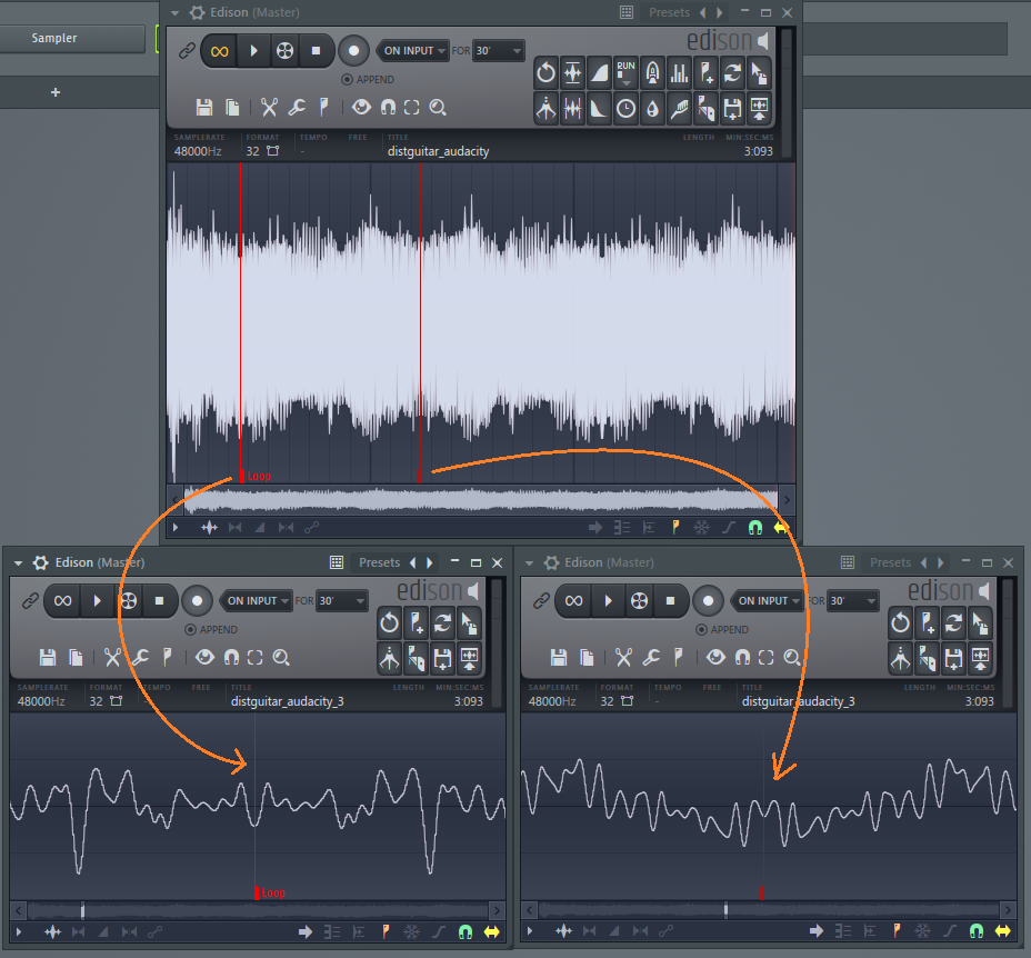 Start and End loop of the ping-pong sample